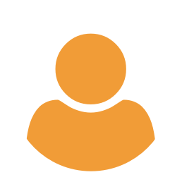 Person, head and shoulders, icon in orange